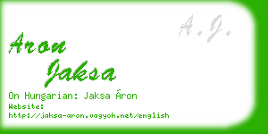 aron jaksa business card
