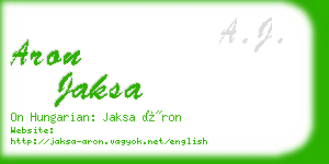 aron jaksa business card